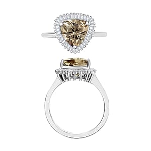 Luxoro Premium Turkizite and G-H I2 Diamond 2.50 ctw Ring in 14K White Gold (Size 10.0) (Del. in 10-12 Days)