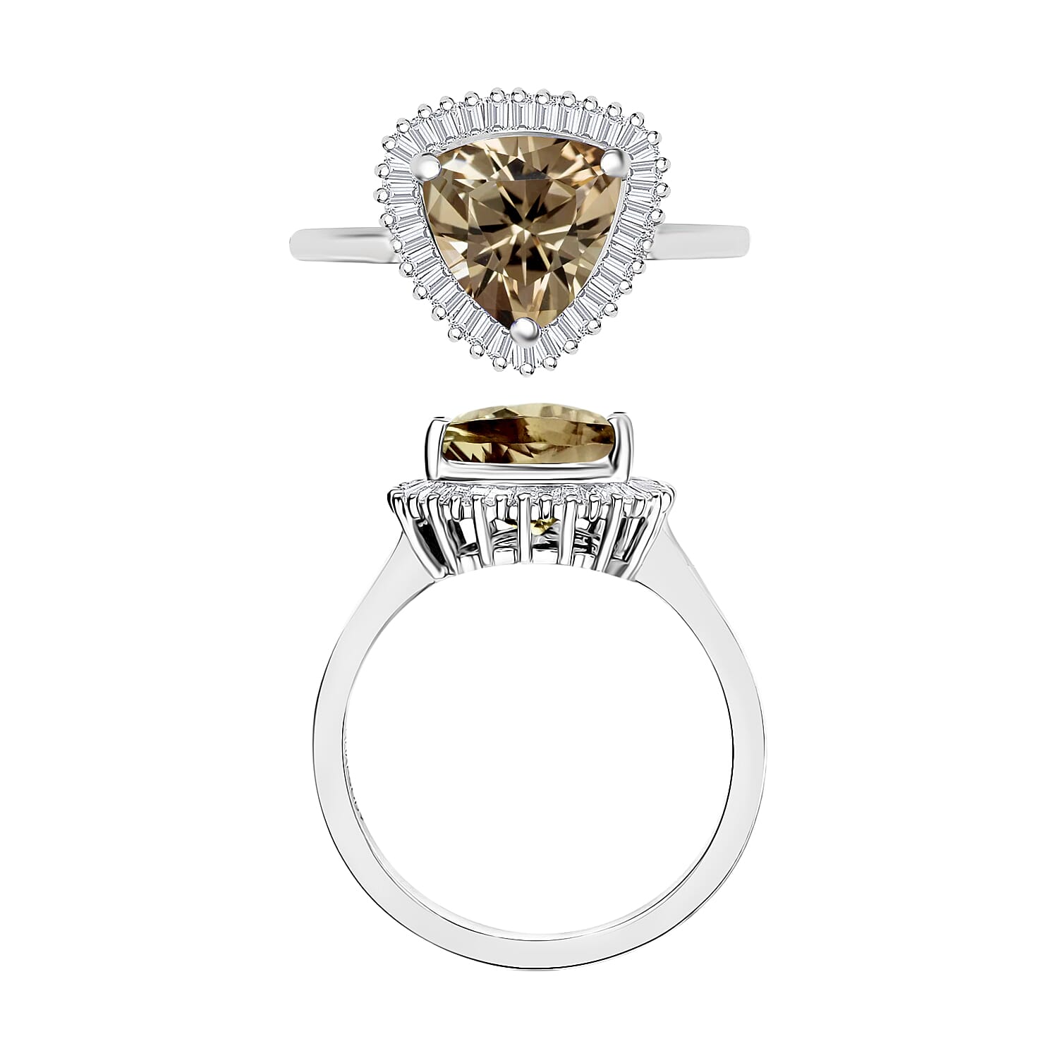 Rhapsody AAAA Turkizite and E-F VS2 Diamond 2.50 ctw Ring in 950 Platinum (Size 10.0) 6.5 Grams
