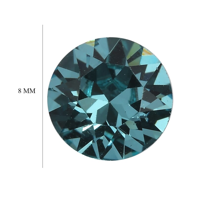 Light Turquoise Crystal by Swarovski (Rnd 8 mm) 1.85 ctw Loose Gemstone