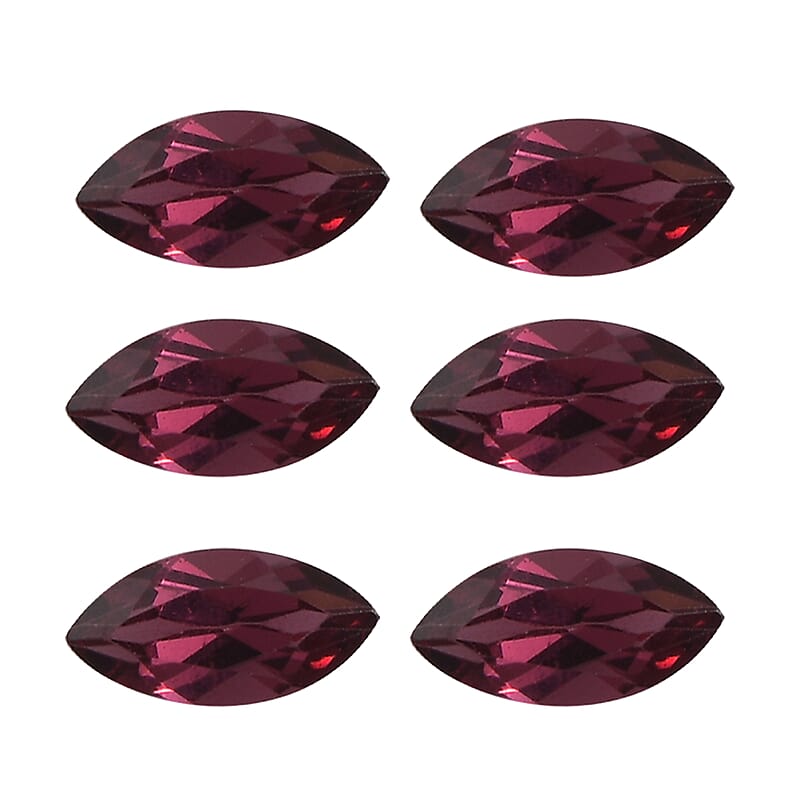 Lotus Garnet Set of 6 (Mrq 5x2.5 mm) 0.88 ctw Loose Gemstone