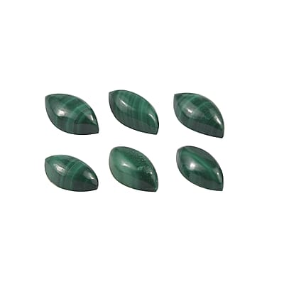 African Malachite Set of 6 (Mrq 5x2.5 mm) 1.48 ctw Loose Gemstone