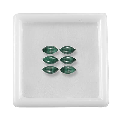African Malachite Set of 6 (Mrq 5x2.5 mm) 1.48 ctw Loose Gemstone