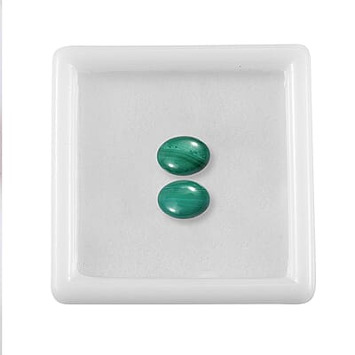 African Malachite Set of 2 (Ovl 7x5 mm) 1.60 ctw Loose Gemstone