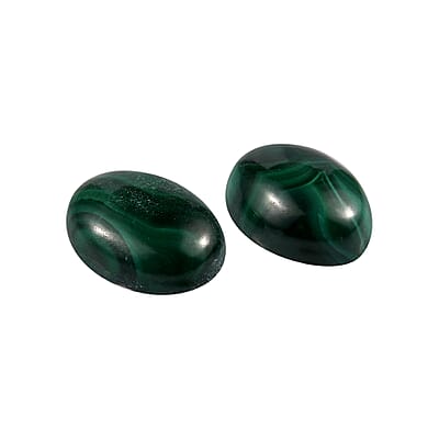 African Malachite Set of 2 (Ovl 7x5 mm) 3.00 ctw Loose Gemstone