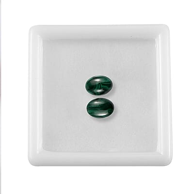 African Malachite Set of 2 (Ovl 7x5 mm) 3.00 ctw Loose Gemstone