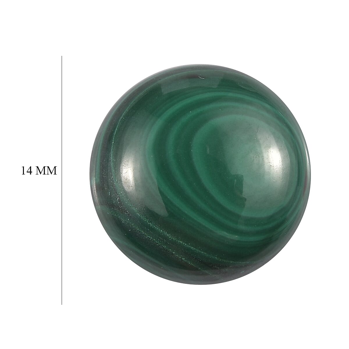 African Malachite (Rnd 14 mm) 9.51 ctw Loose Gemstone