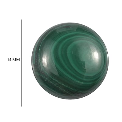 African Malachite (Rnd 14 mm) 9.51 ctw Loose Gemstone
