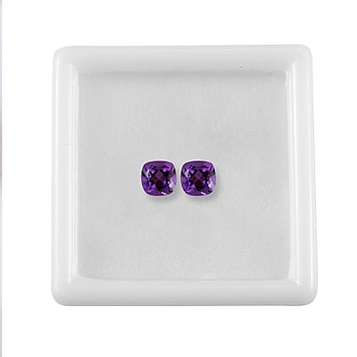 Mashamba Amethyst Set of 2 (Cush 5x5 mm) 1.00 ctw Loose Gemstone