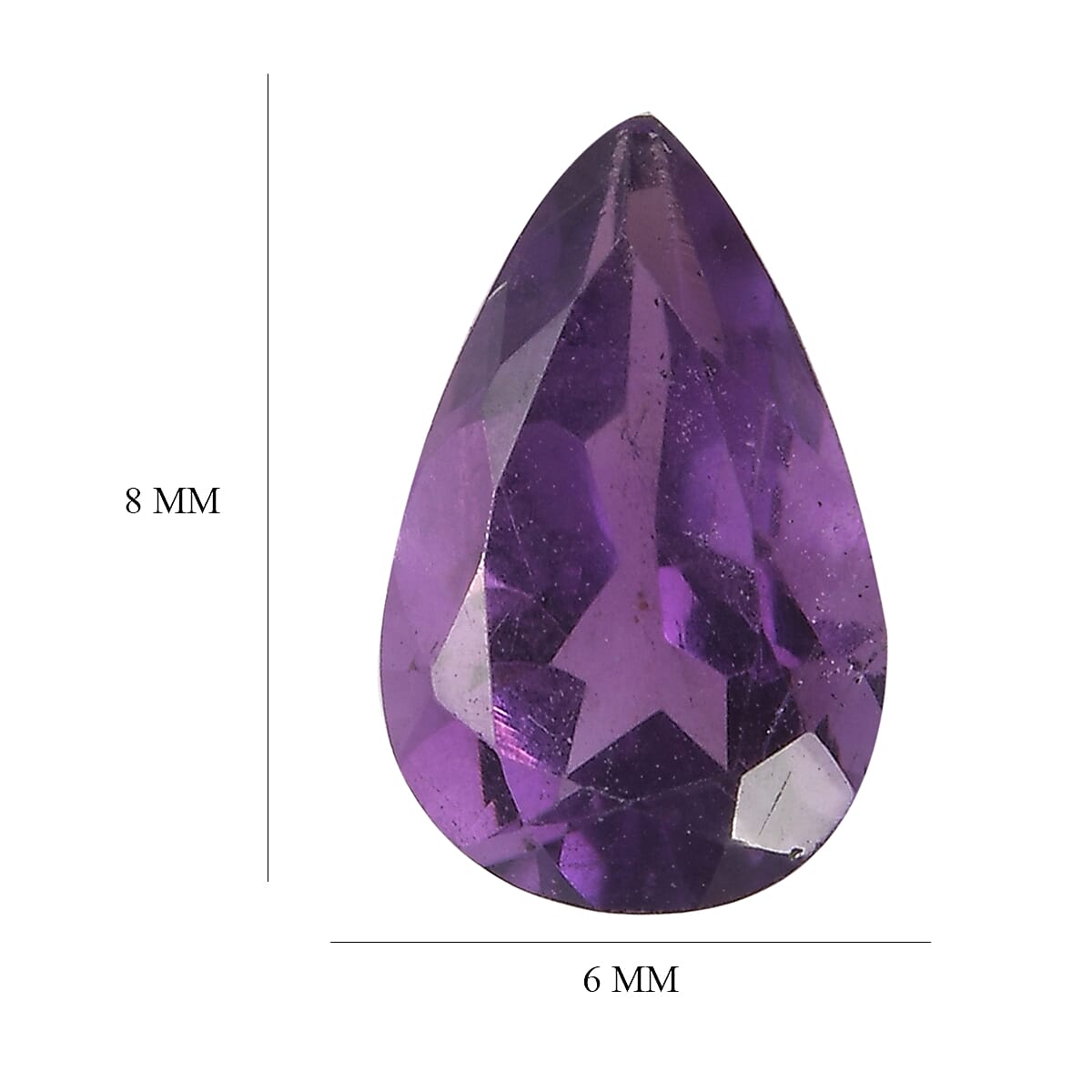 Mashamba Amethyst (Pear 8x5 mm) Loose Gemstone 0.72 ctw Loose Gemstone image number 3