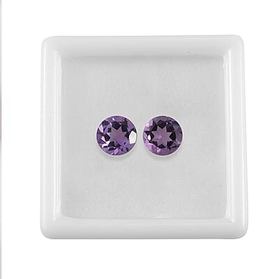 Mashamba Amethyst Set of 2 (Rnd 5 mm) 0.84 ctw Loose Gemstone