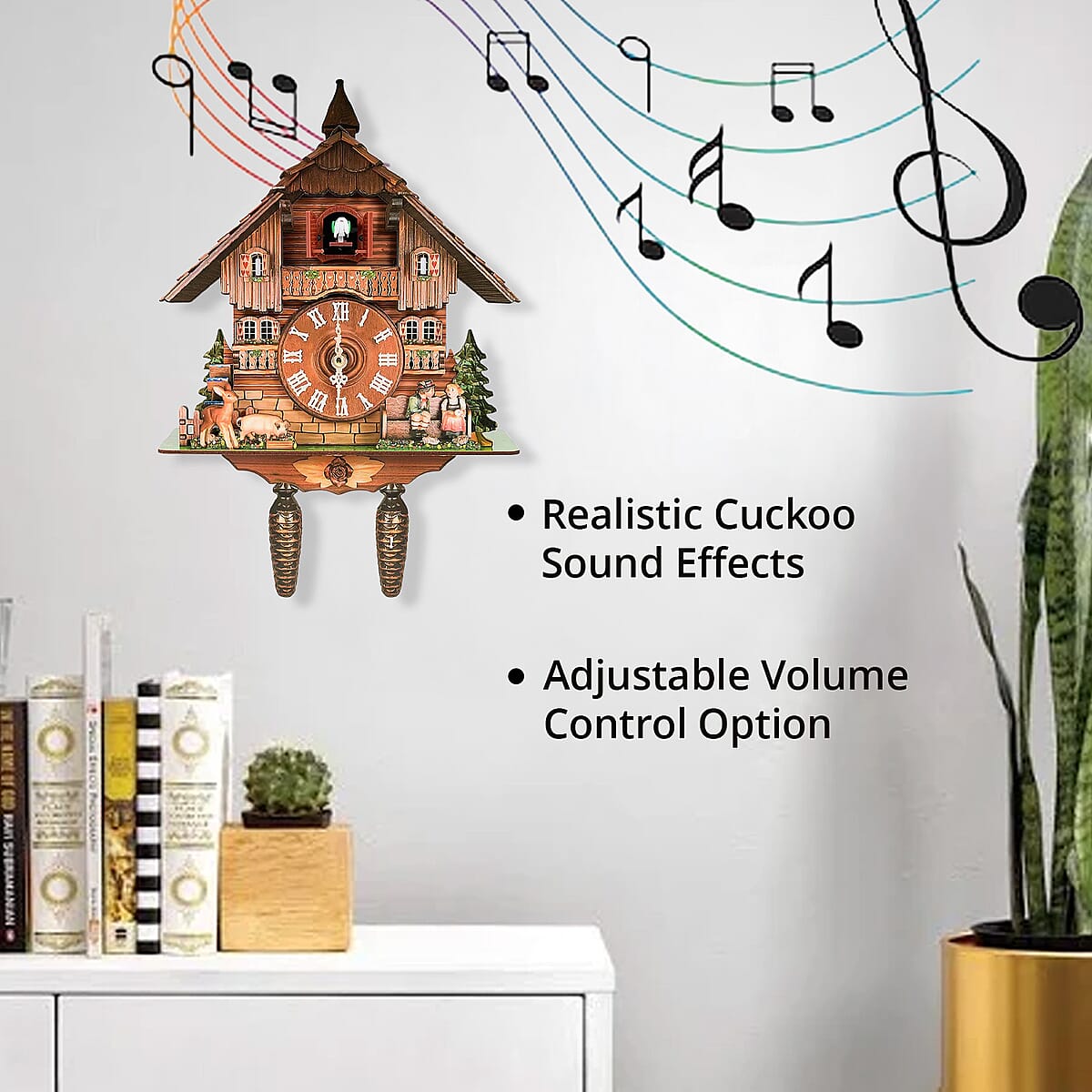 Handcrafted Cuckoo Pendulum Quartz Movement Bird Wall Clock with Sound (Battery Not Included) image number 2