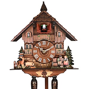 Handcrafted Cuckoo Pendulum Quartz Movement Bird Wall Clock with Sound (Battery Not Included)