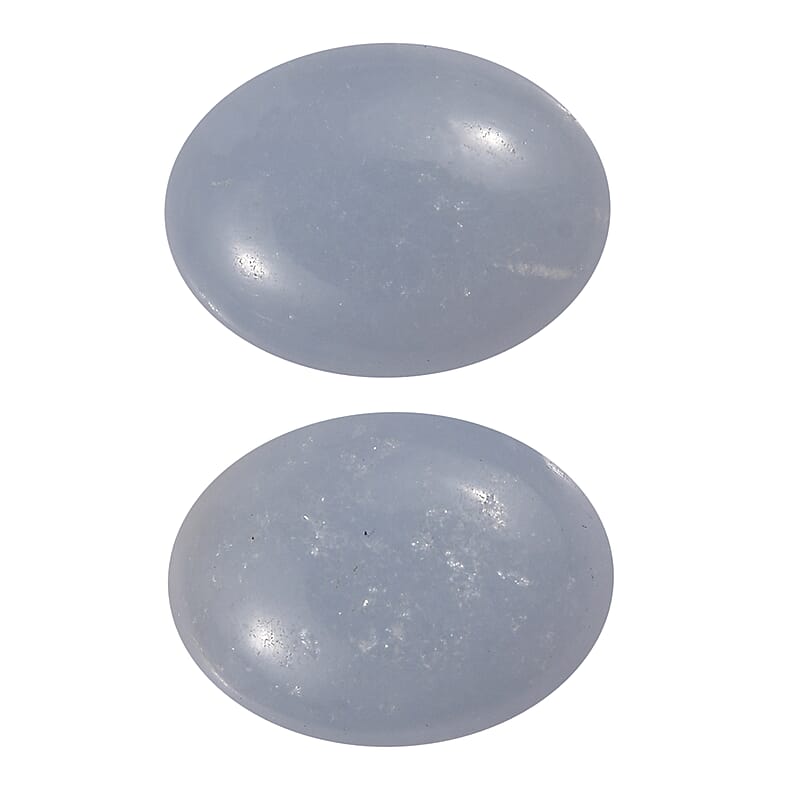 Mexican Angelite Set of 2 (Ovl 8x6 mm) 2.02 ctw Loose Gemstone