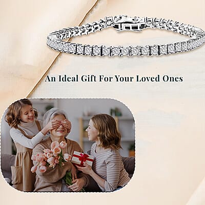 Luxuriant Lab Grown Diamond E-F, VS 5.00 ctw Cascade Bracelet in Rhodium Over Sterling Silver (6.50 In)