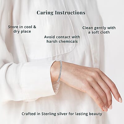 Luxuriant Lab Grown Diamond E-F, VS 5.00 ctw Cascade Bracelet in Rhodium Over Sterling Silver (6.50 In)