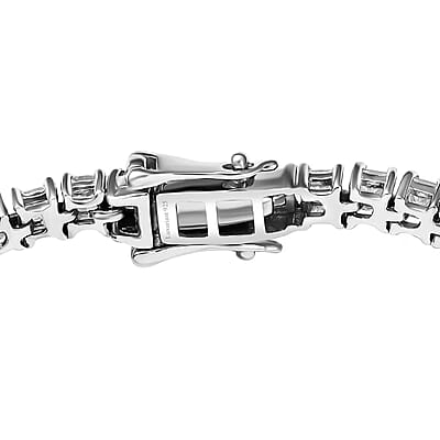Luxuriant Lab Grown Diamond E-F, VS 5.00 ctw Cascade Bracelet in Rhodium Over Sterling Silver (6.50 In)