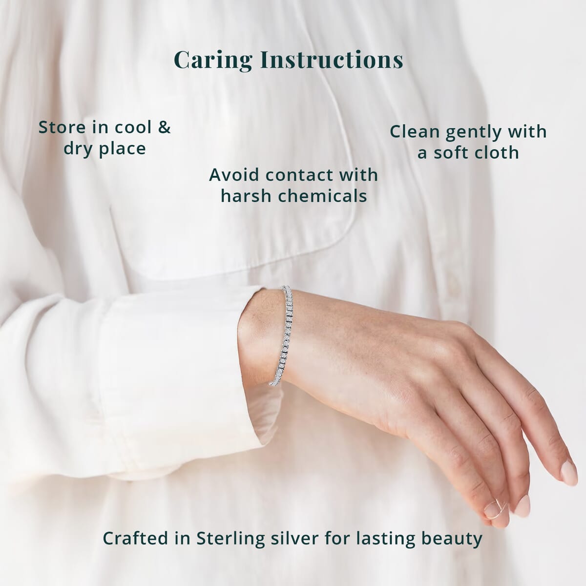 Luxuriant Lab Grown Diamond E-F, VS 5.00 ctw Cascade Bracelet in Rhodium Over Sterling Silver (7.25 In) image number 4