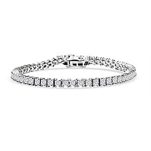 Luxuriant Lab Grown Diamond E-F, VS 5.00 ctw Cascade Bracelet in Rhodium Over Sterling Silver (8.00 In)