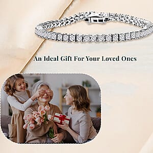 Luxuriant Lab Grown Diamond E-F, VS 5.00 ctw Cascade Bracelet in Rhodium Over Sterling Silver (8.00 In)