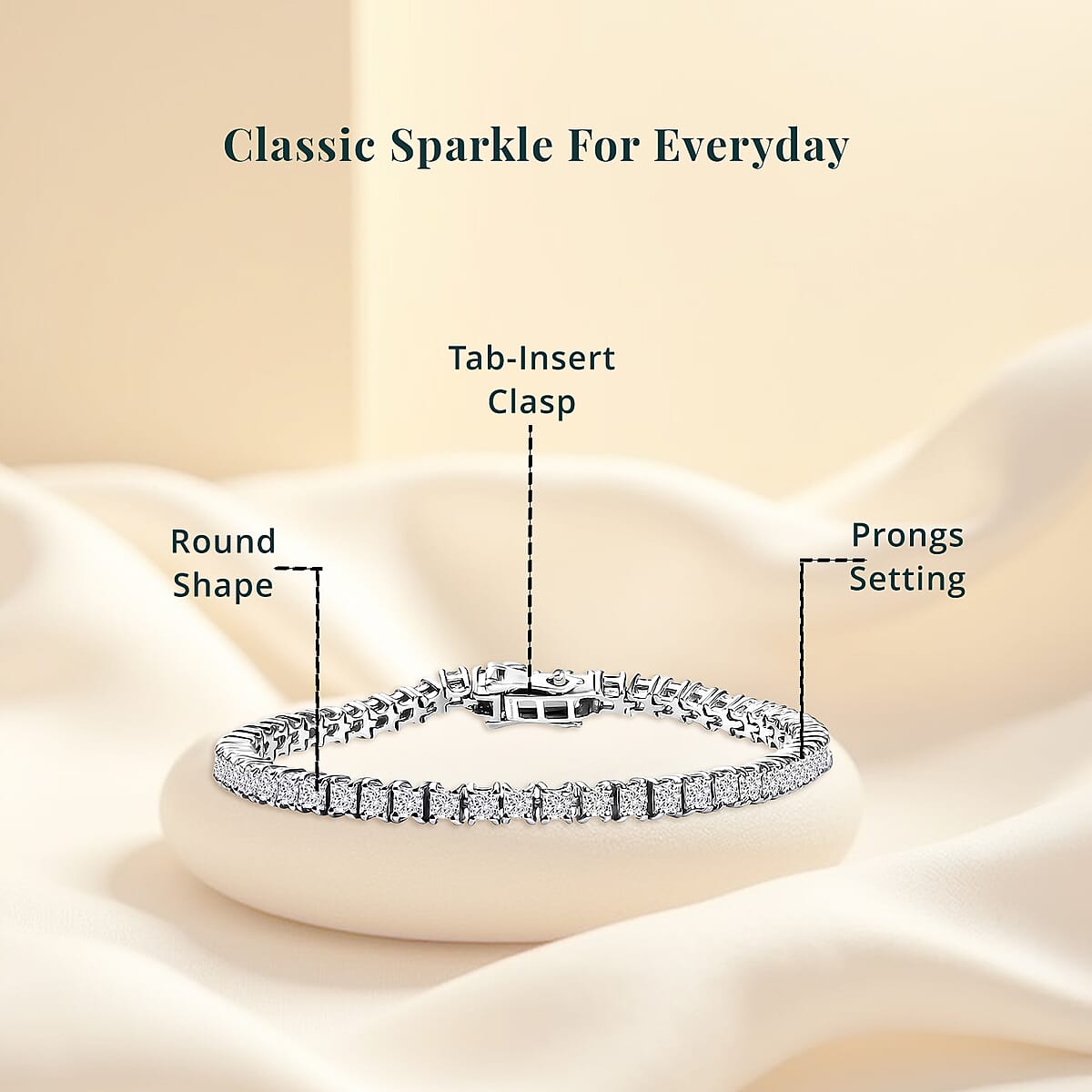 Luxuriant Lab Grown Diamond E-F, VS 5.00 ctw Cascade Bracelet in Rhodium Over Sterling Silver (8.00 In) image number 5