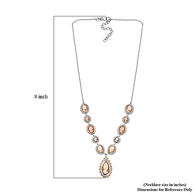 D'Joy Natural Italian Conch Cameo 12.65 ctw Victorian Elegance Necklace in 18K Vermeil YG and Rhodium Over Sterling Silver 18 Inches