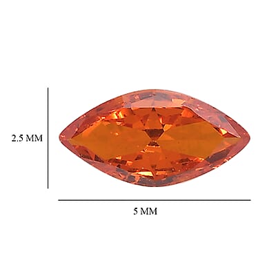 Simulated Orange Diamond (Mrq 5x2.5mm) 0.36 ctw Loose Gemstone