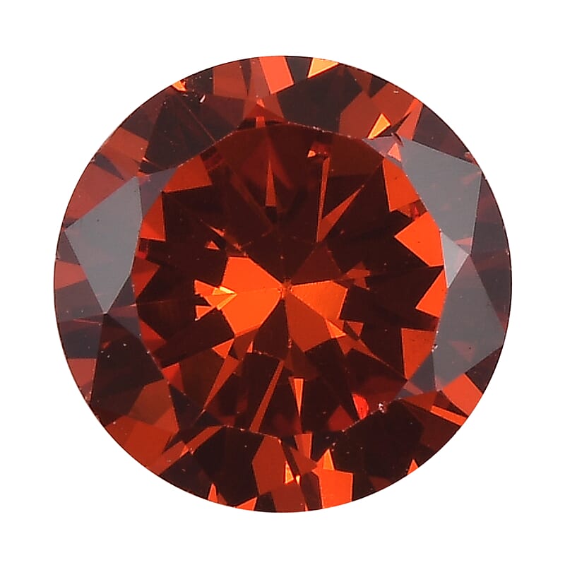Simulated Orange Diamond (Rnd 7mm) 2.13 ctw Loose Gemstone