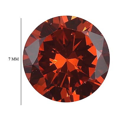 Simulated Orange Diamond (Rnd 7mm) 2.13 ctw Loose Gemstone