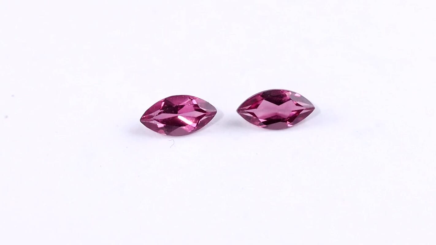 Orissa Rose Garnet Set of 2 (Mrq 7x3.5mm) 0.81 ctw Loose Gemstone
