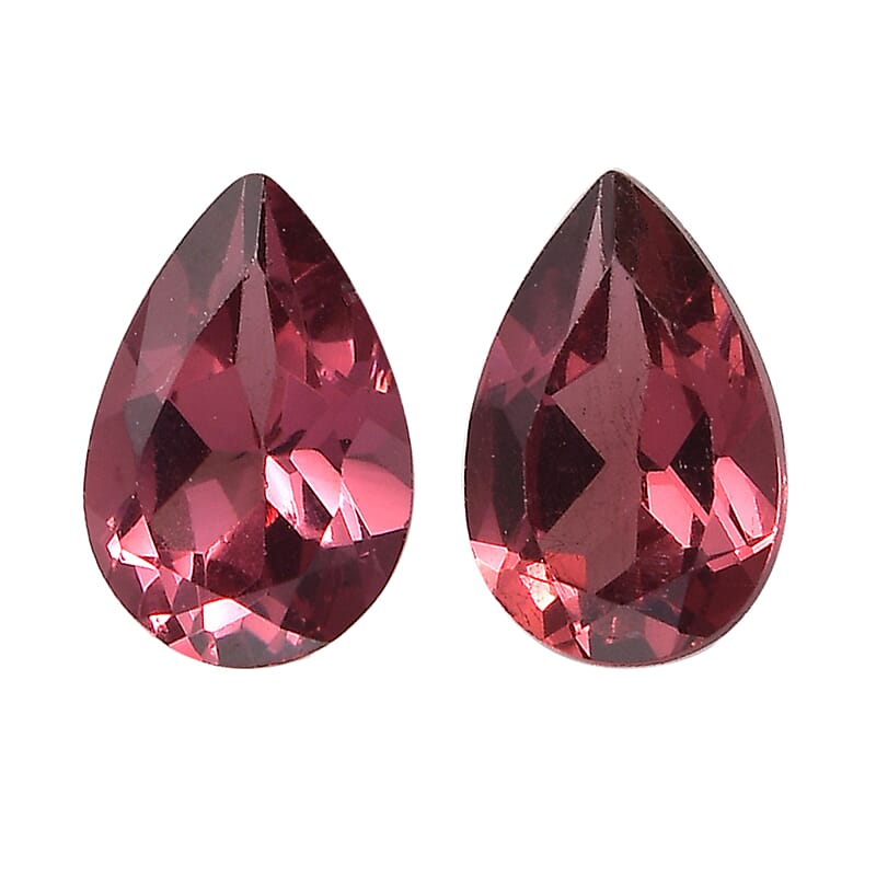 Orissa Rose Garnet Set of 2 (Pear 6x4mm) 0.89 ctw Loose Gemstone