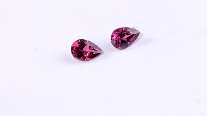 AA Orissa Rose Garnet Set of 2 (Pear 6x4mm) 0.93 ctw Loose Gemstone