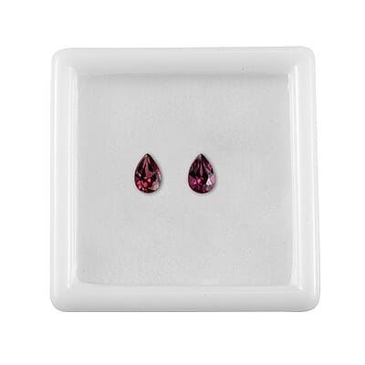 AA Orissa Rose Garnet Set of 2 (Pear 6x4mm) 0.93 ctw Loose Gemstone