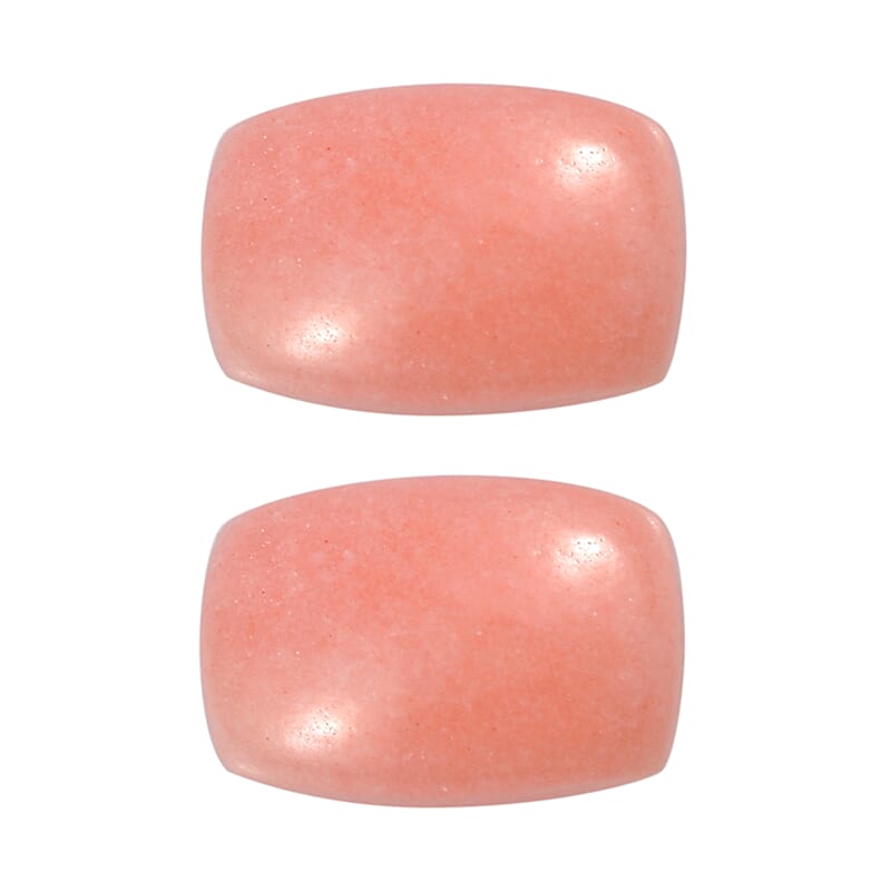 Peach Opal Set of 2 (Cush 6x4mm) 0.70 ctw  Loose Gemstone