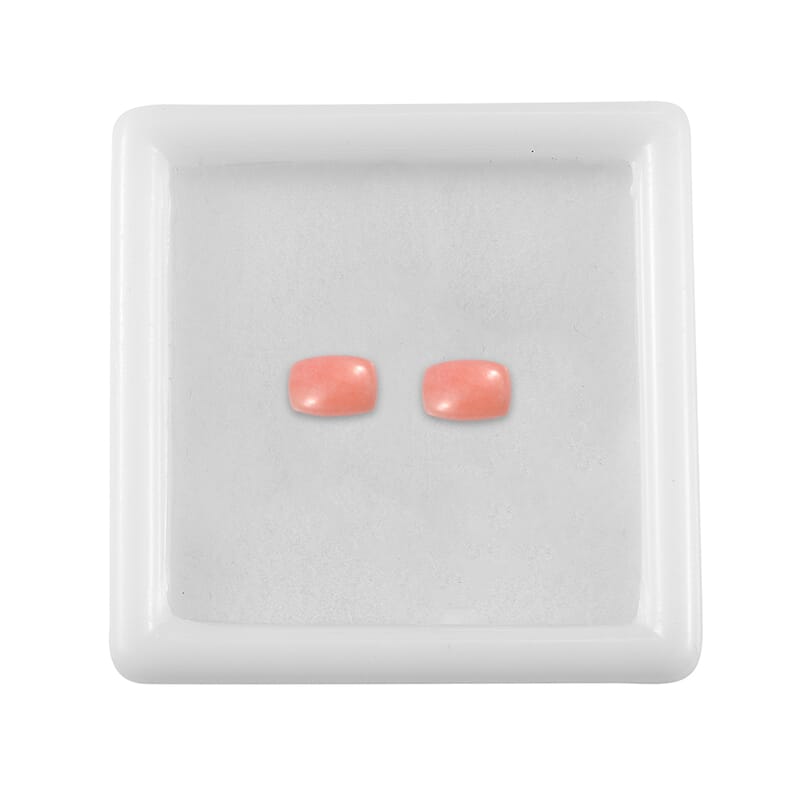 Peach Opal Set of 2 (Cush 6x4mm) 0.70 ctw  Loose Gemstone