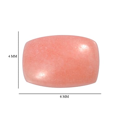 Peach Opal Set of 2 (Cush 6x4mm) 0.70 ctw  Loose Gemstone