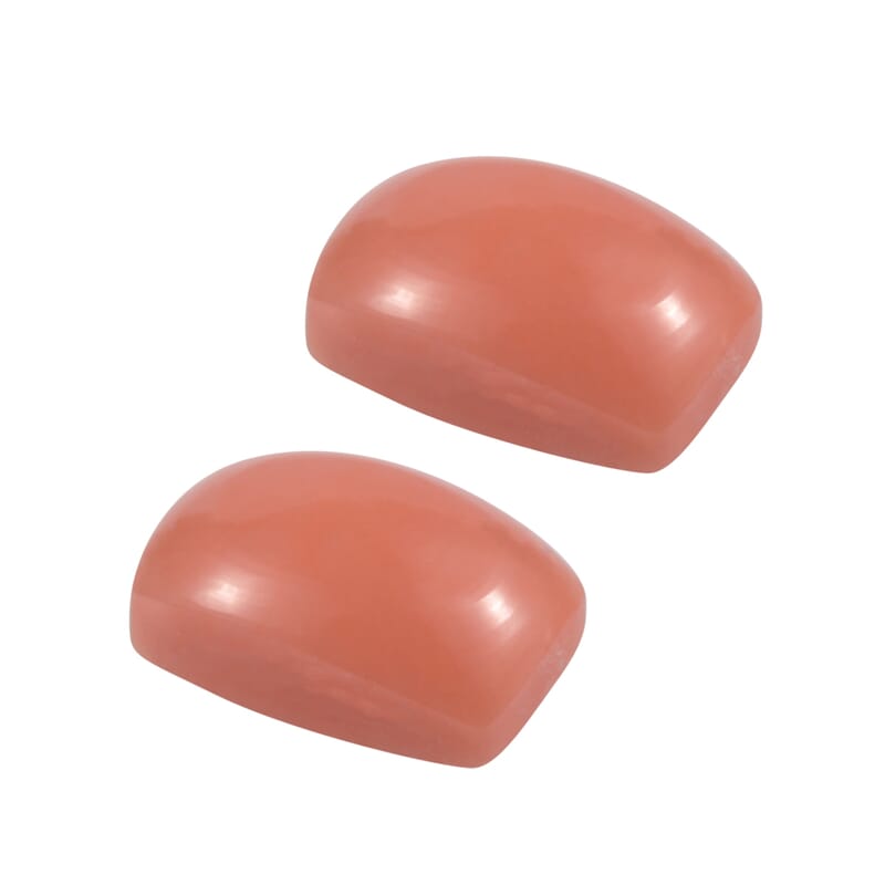 AAA Peach Opal Set of 2 (Cush 6x4mm) 0.75 ctw Loose Gemstone