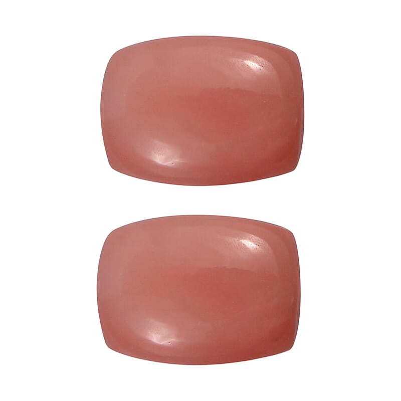 Peach Opal Set of 2 (Cush 7x5mm) 1.03 ctw  Loose Gemstone