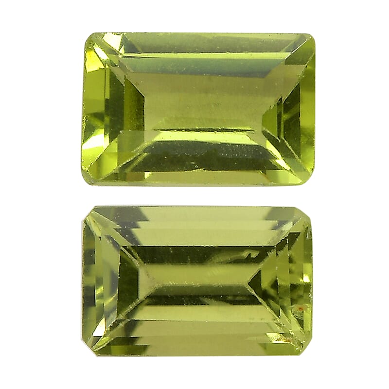 Set of 2 Peridot (Bgt 6x4 mm) 1.10 ctw Loose Gemstone