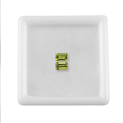 Set of 2 Peridot (Bgt 6x4 mm) 1.10 ctw Loose Gemstone