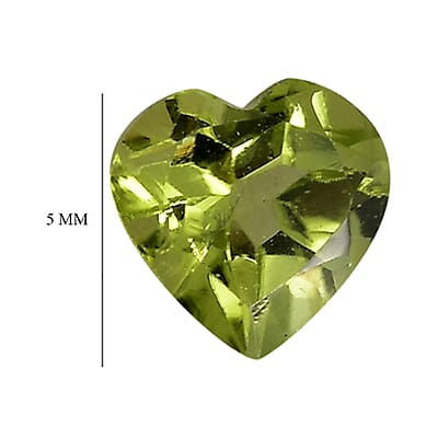 Set of 2 Peridot (Hrt 5 mm) 0.90 ctw Loose Gemstone