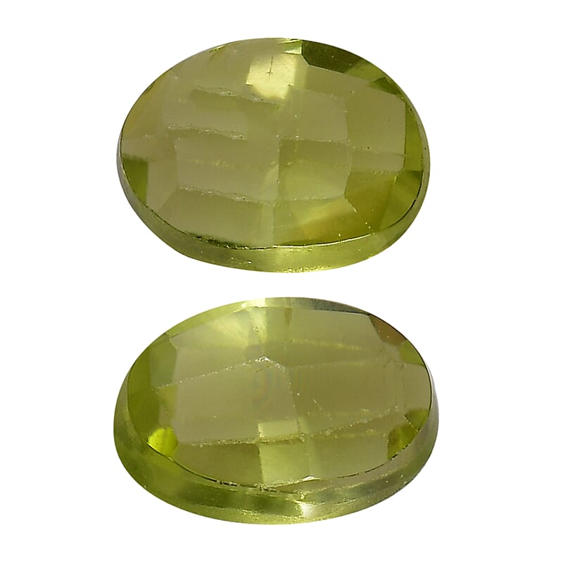 Set of 2 Peridot (Oval 6x4 mm) 0.90 ctw Loose Gemstone