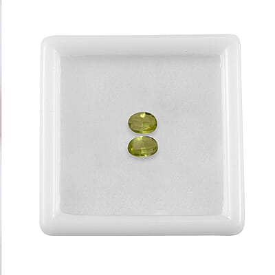 Set of 2 Peridot (Oval 6x4 mm) 0.90 ctw Loose Gemstone