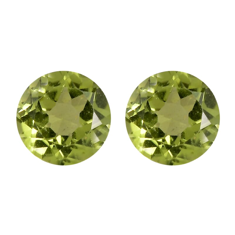 Set of 2 Peridot (Rnd 5 mm) 0.81 ctw Loose Gemstone