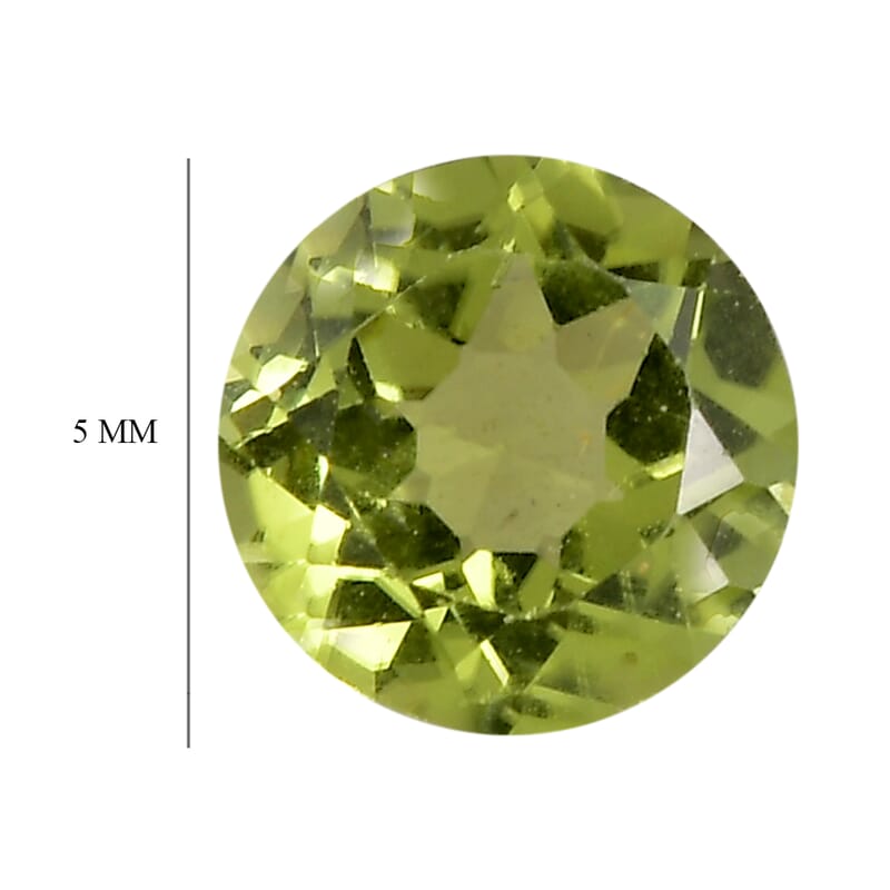 Set of 2 Peridot (Rnd 5 mm) 0.81 ctw Loose Gemstone