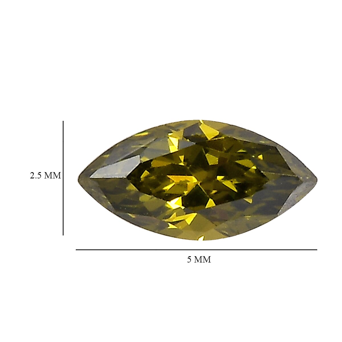 Simulated Peridot Diamond Set of 2 (Mrq 5x2.5mm) 0.41 ctw Loose Gemstone image number 3
