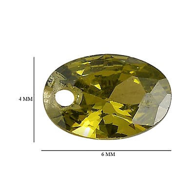 Simulated Peridot Diamond Set of 2 (Ovl 6x4mm) 1.18 ctw Loose Gemstone