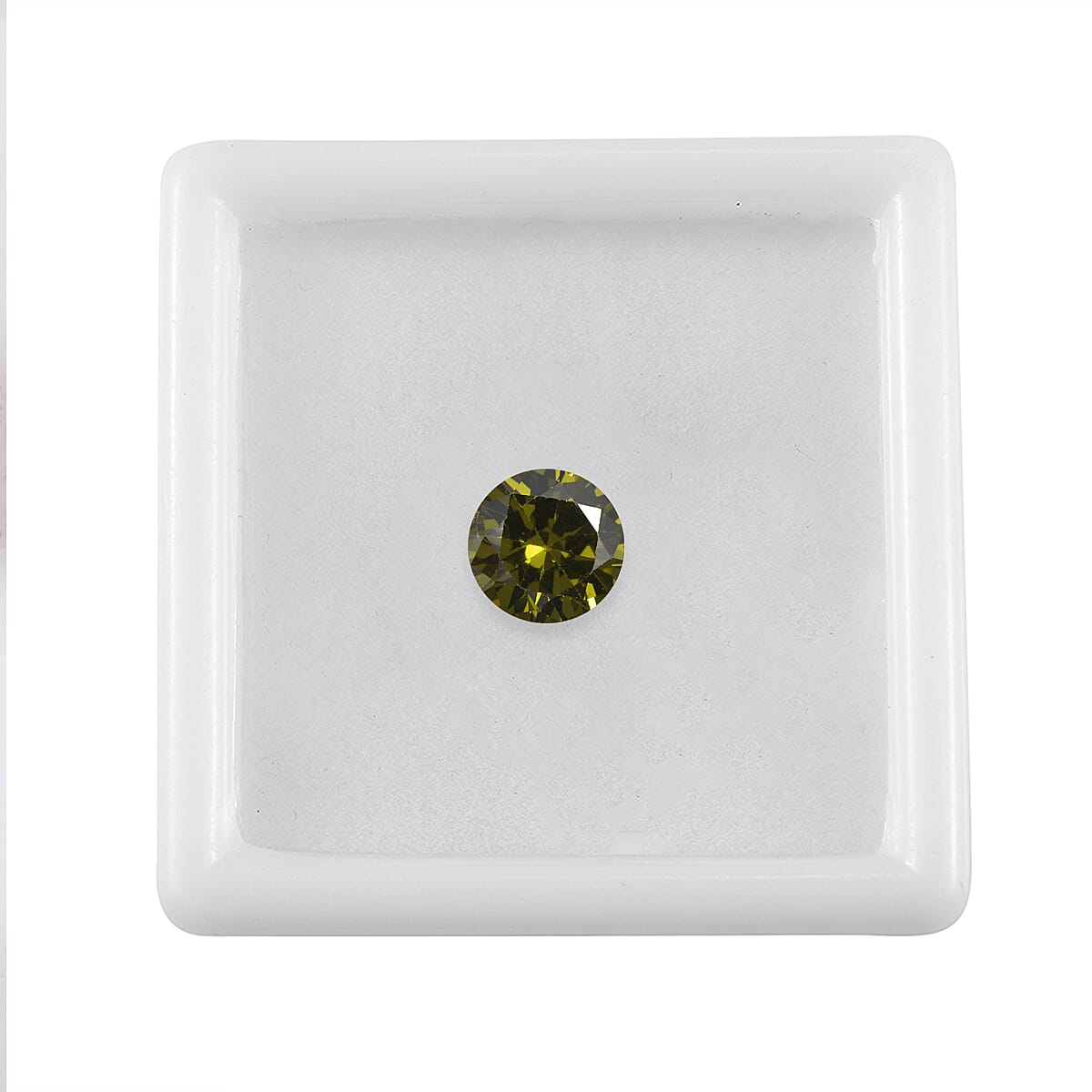 Simulated Peridot Diamond (Rnd 8mm) 3.20 ctw Loose Gemstone