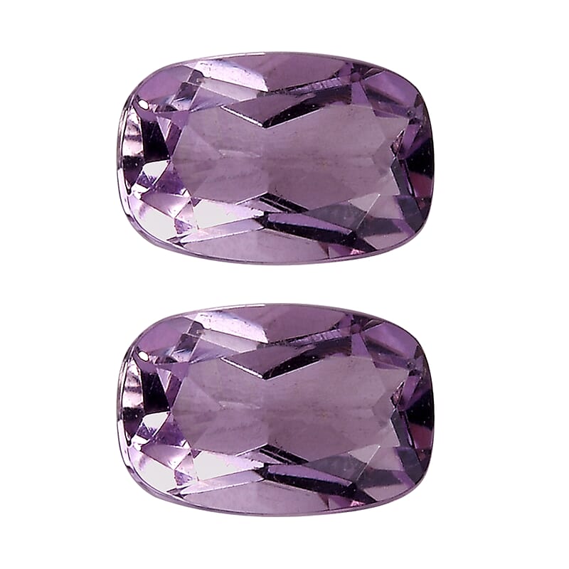 Set of 2 Rose De France Amethyst (Cush 6x4 mm) 0.86 ctw Loose Gemstone