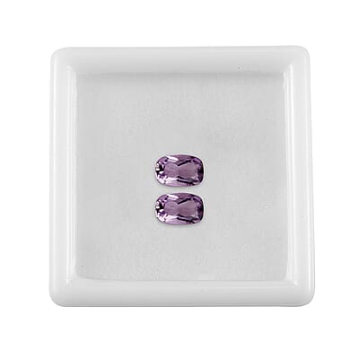 Set of 2 Rose De France Amethyst (Cush 6x4 mm) 0.86 ctw Loose Gemstone