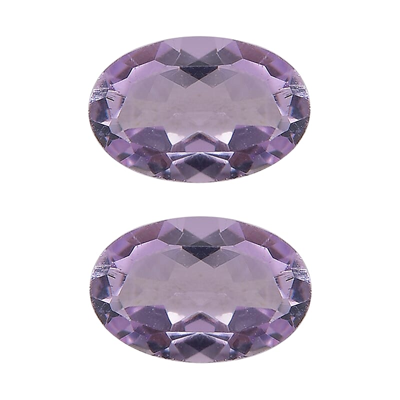 Set of 2 Rose De France Amethyst (Oval 6x4 mm) 0.72 ctw Loose Gemstone